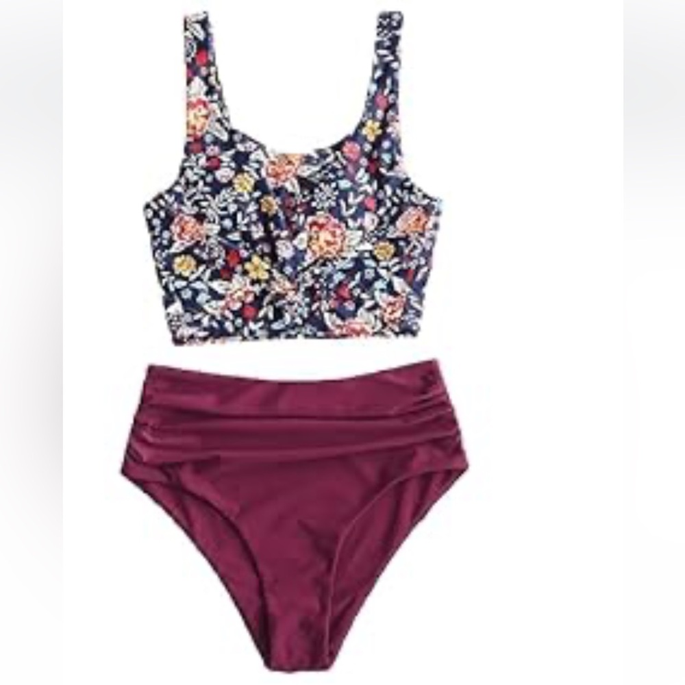 Zaful Floral Swimsuit Top - size L